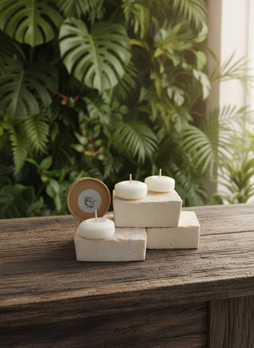 NATURAL FLOW FLOATIES - Unscented floating candles - Set of 12